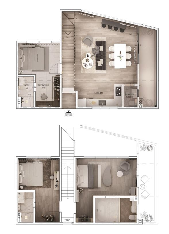 G'Vinton Duplex floor plan — 1356 sq ft three ensuite bedroom two storey unit