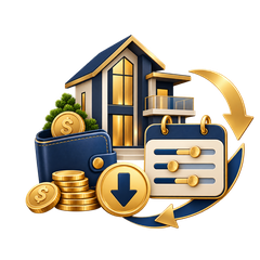 Low entry and flexible financial planning icon