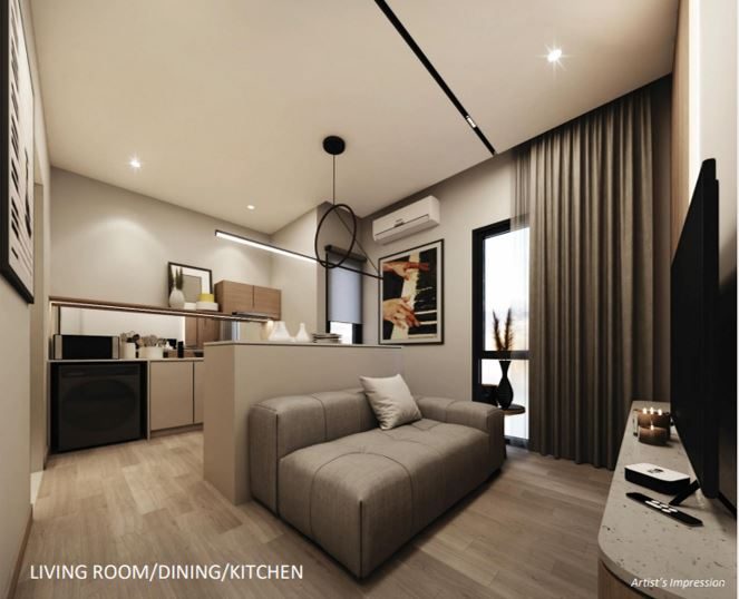 G'Vinton Type A Living Room, Dining and Kitchen artist impression